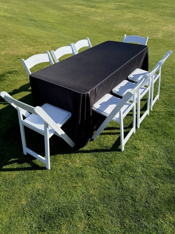 Black Polyester Tablecloth 90" x 132" - Image 2