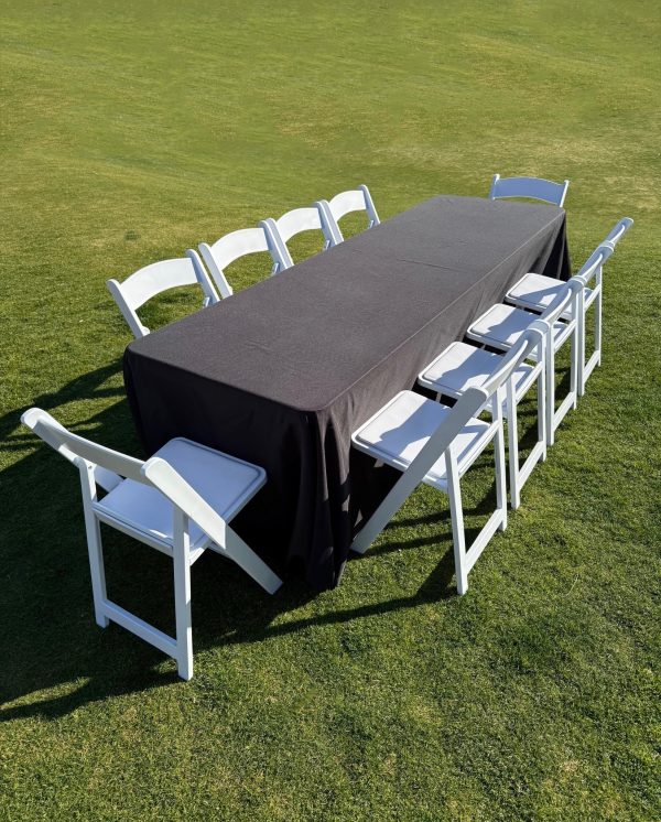 Black Polyester Tablecloth 90" x 156" - Image 2